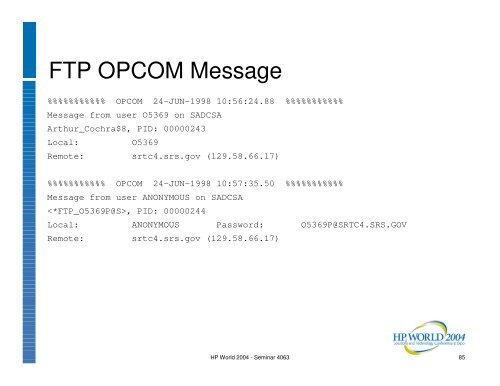 OpenVMS System Management Techniques, Tools ... - OpenMPE