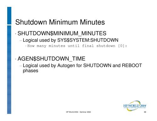 OpenVMS System Management Techniques, Tools ... - OpenMPE