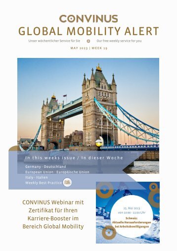 CONVINUS Global Mobility Alert - Week 19.2023
