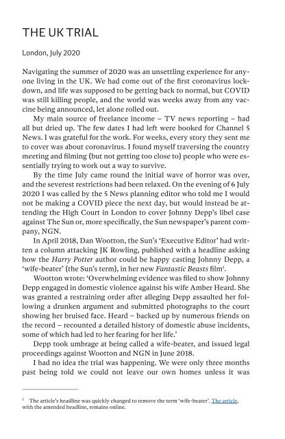 Depp v Heard: the unreal story extract chapters 1-2
