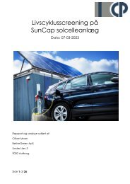 Livscyklus screening på SunCap solcelleanlæg