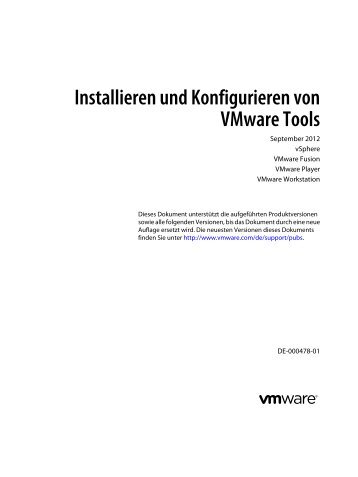 Installieren und Konfigurieren von VMware Tools - vSphere