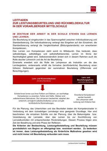 Leitfaden zur Leistungsbeurteilung und Rückmeldekultur