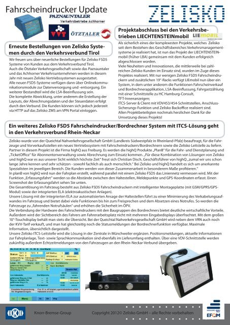 Newsletter Februar 2012 - Zelisko