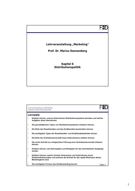 Kapitel 6 Distributionspolitik - mdannenberg.de