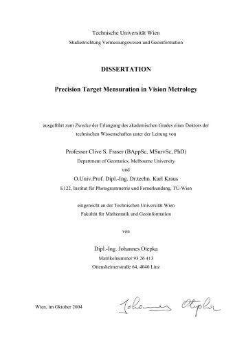 Precision Target Mensuration in Vision Metrology - Institute of ...