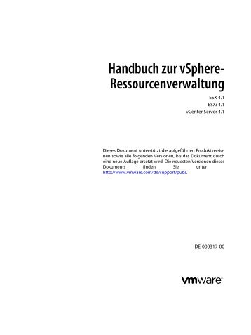 Handbuch zur vSphere-Ressourcenverwaltung - VMware