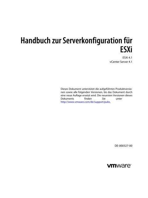 Handbuch zur Serverkonfiguration für ESXi - VMware