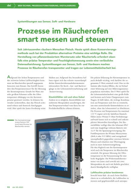 dei – Prozesstechnik für die Lebensmittelindustrie 05.2023