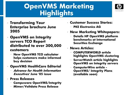 2005 Hewlett-Packard Development Company, LP - OpenVMS.org