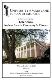 UMSOM 17th Annual Student Awards Ceremony & Dinner