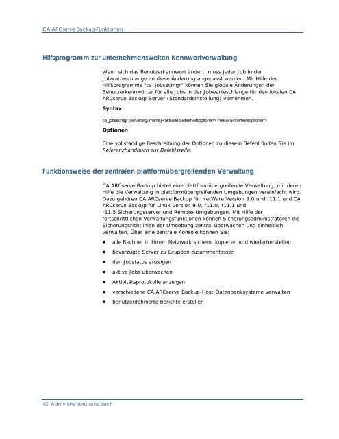 Einführung in CA ARCserve Backup