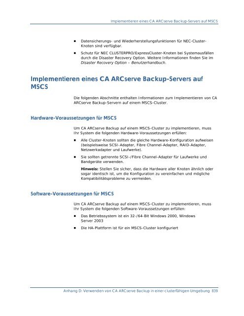 Einführung in CA ARCserve Backup