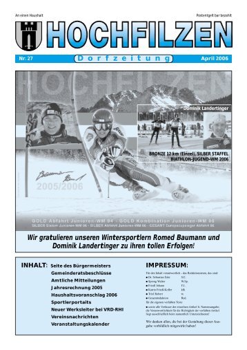 Dorfzeitung April 2006 - Hochfilzen - Land Tirol