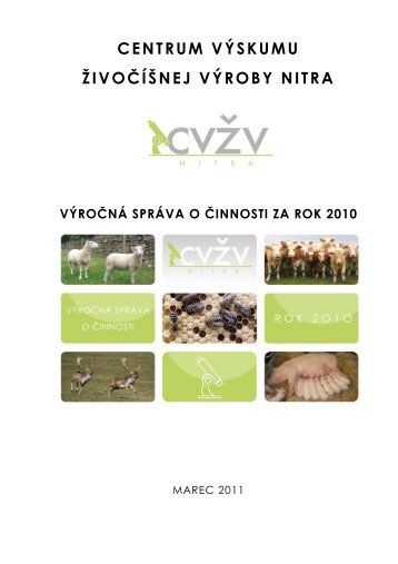 výročná správa o činnosti cvžv nitra za rok 2010