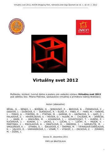 Virtuálny svet 2012 - Spring conference on Computer Graphics