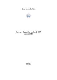 Správa o činnosti organizácie SAV za rok 2010 - Ústav merania SAV