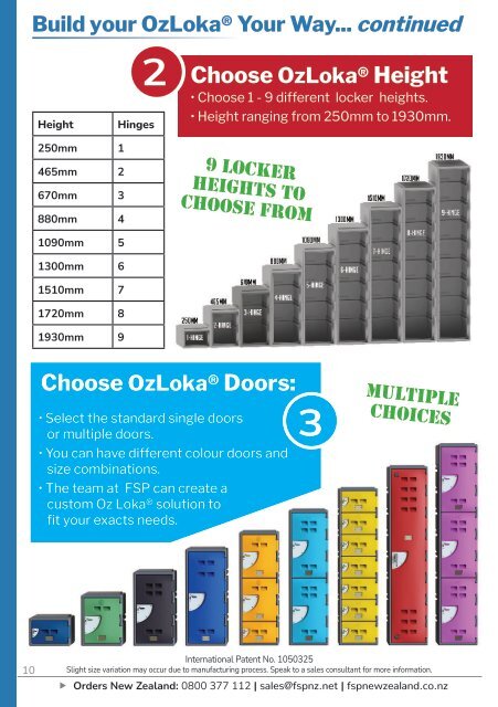 OzLoka Plastic Lockers Catalogue