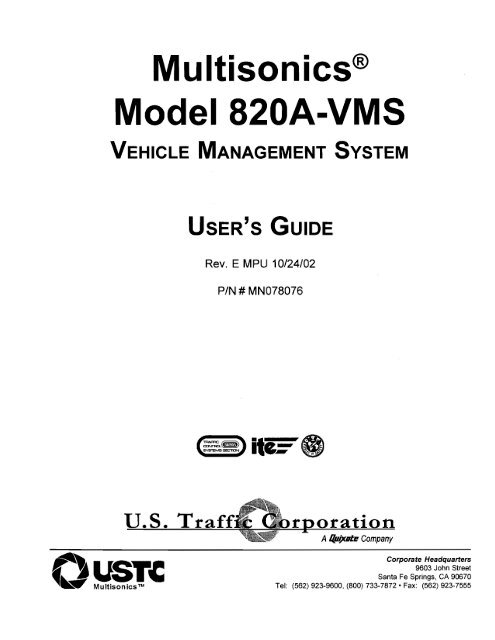 820A VMS Controller Manual.pdf - Peek Traffic Corporation