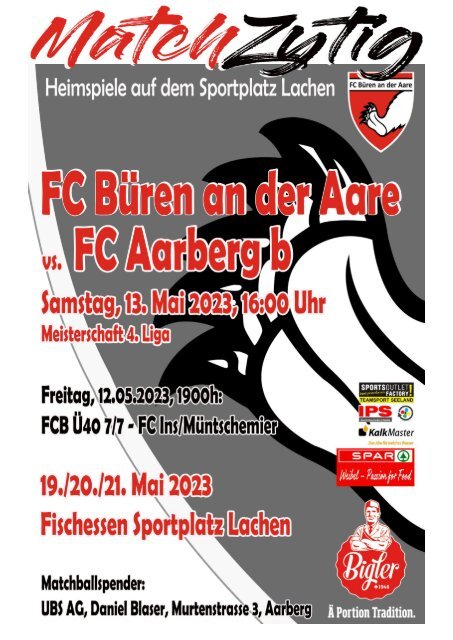 FC Büren an der Aare - FC Aarberg b, 15.05.2023, 16:00 Uhr