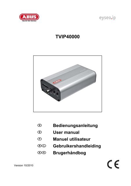 TVIP40000 Bedienungsanleitung - ABUS Security-Center