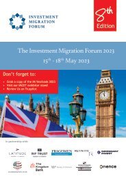 The Investment Migration Forum 2023 Delegate Booklet