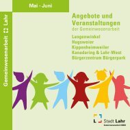 Angebote und Veranstaltungen der Gemeinwesenarbeit Stadt Lahr - Mai - Juni 2023
