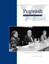 Peace, Justice and Nuclear Disarmament - Pugwash Conferences ...
