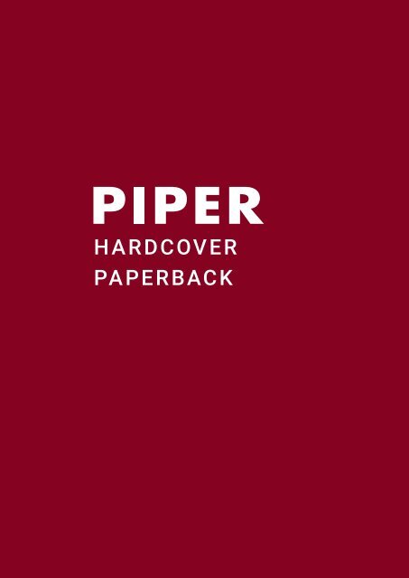 PIPER Populäre Belletristik Hardcover & Paperback Vorschau Herbst 2023