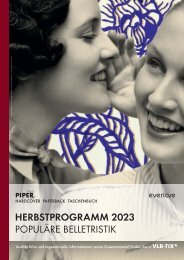 PIPER Populäre Belletristik Taschenbuch Vorschau Herbst 2023