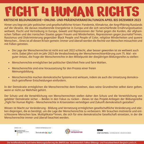 Fight 4 Human Rights Gesamtprogramm