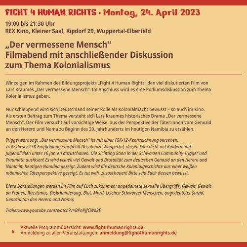 Fight 4 Human Rights Gesamtprogramm