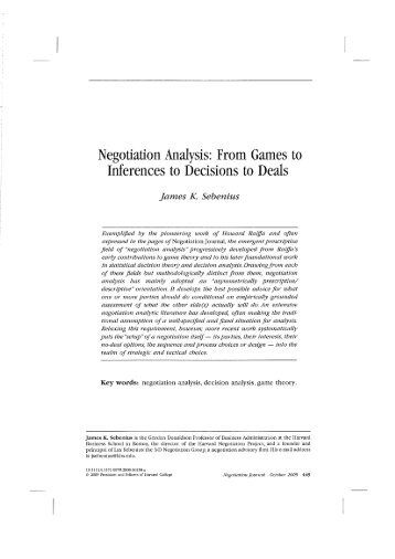 Negotiation Analysis: From Games to Inferences to Decisions to Deals