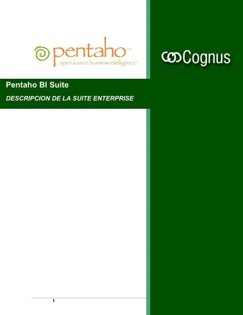 Pentaho BI Suite - Cognus