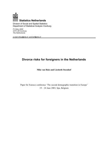 Divorce risks for foreigners in the Netherlands - CBS