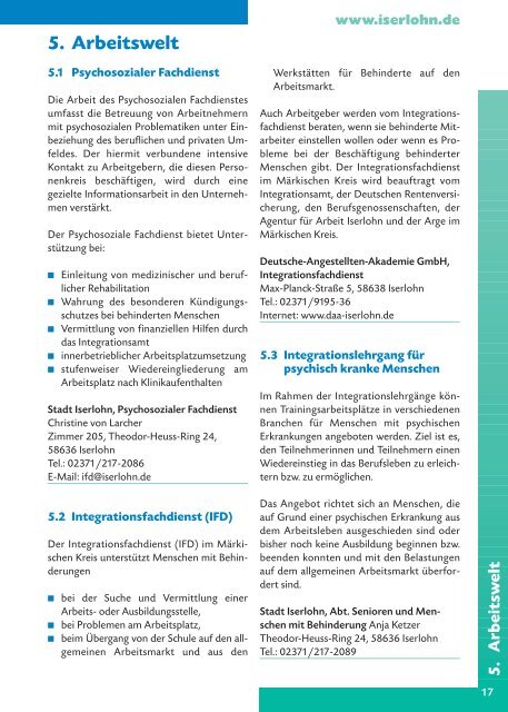 7. Freizeit, Bildung , Sport, K ultur - Iserlohn