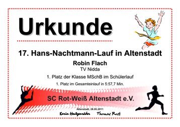 Urkunde 17. Hans-Nachtmann-Lauf in Altenstadt ... - Oberhessen Cup