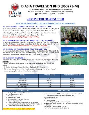 Boracay & Puerto Princesa Tour Packages 2023/2024