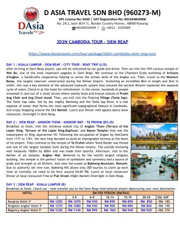 Siem Reap Tour Packages 2023_2024-D Asia Travels