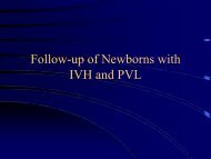 FollowUp of Newborns with IVH and PVL - The MetroHealth System