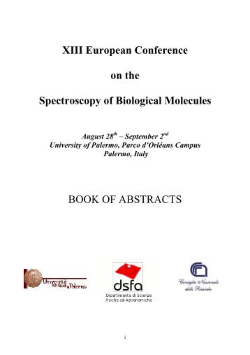 XIII European Conference on the Spectroscopy of ... - ecsbm 2009