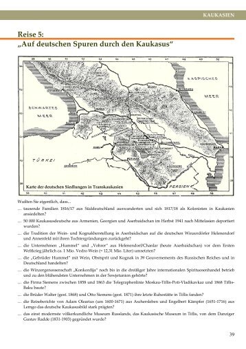 Reise 5: „Auf deutschen Spuren durch den Kaukasus“