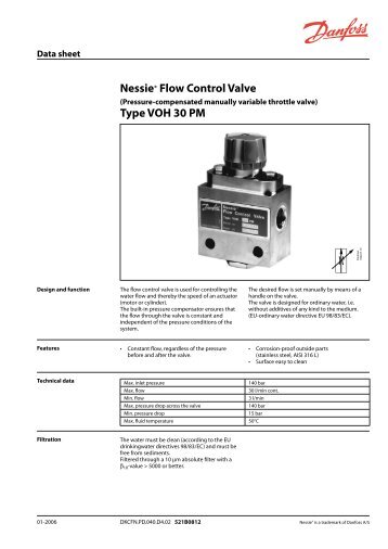 Nessie® Flow Control Valve Type VOH 30 PM - Danfoss