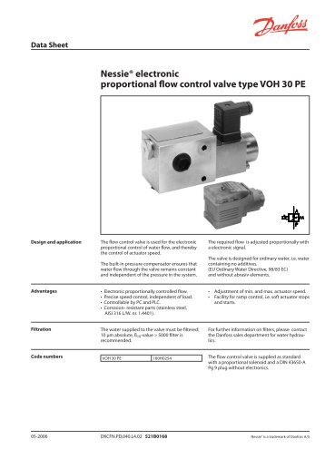 Nessie® electronic proportional flow control valve type VOH 30 PE