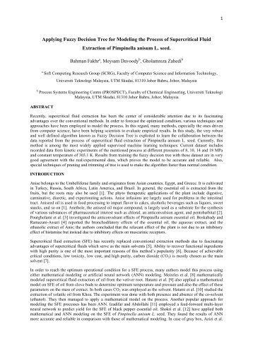 Neuro Fuzzy and Gray Box Modeling of Supercritical ... - ISSF 2012