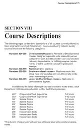 Course Descriptions - West Virginia University at Parkersburg