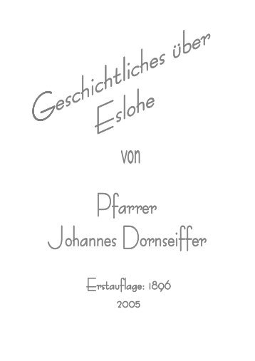 Geschichtliches über Eslohe - R.J.Sasse