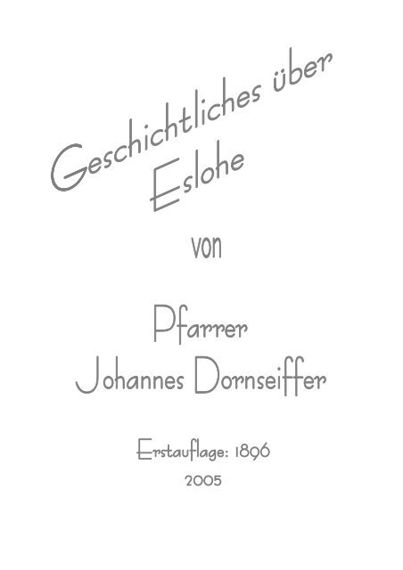 Geschichtliches über Eslohe - R.J.Sasse