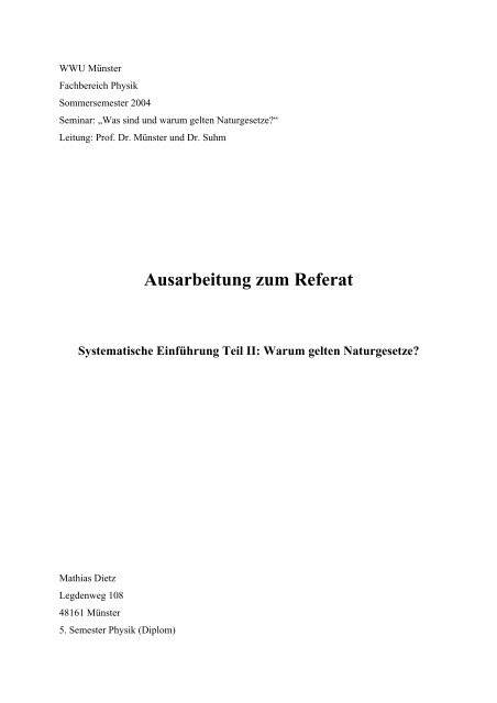 Ausarbeitung zum Referat