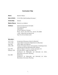 Curriculum vitae - Institut für Theoretische Informatik